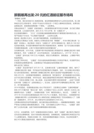 醉鹅娘再出发20元的红酒能征服市场吗(DOC9页)