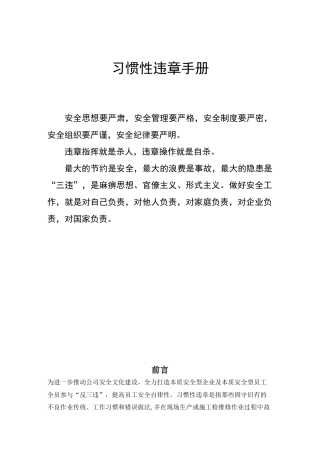 习惯性违章手册(印刷)