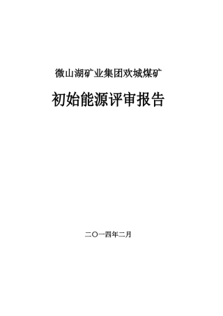 欢城煤矿初始能源评审报告