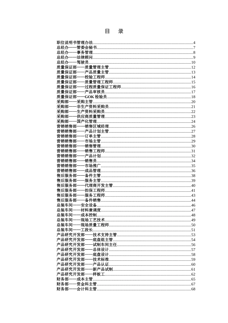 XX客车有限公司职位说明书（DOC 103页）_第2页