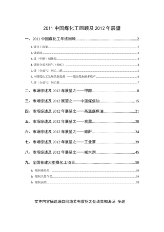 中国煤化工XXXX年总结及XXXX展望