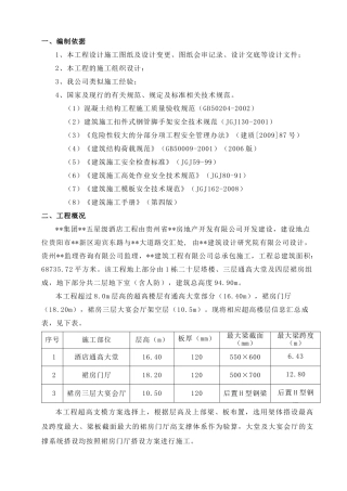 贵阳某五星级酒店工程裙房门厅(18米)高支模专项施工方案