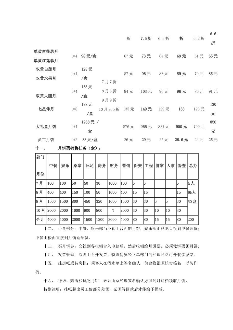 酒店月饼销售规定_第3页