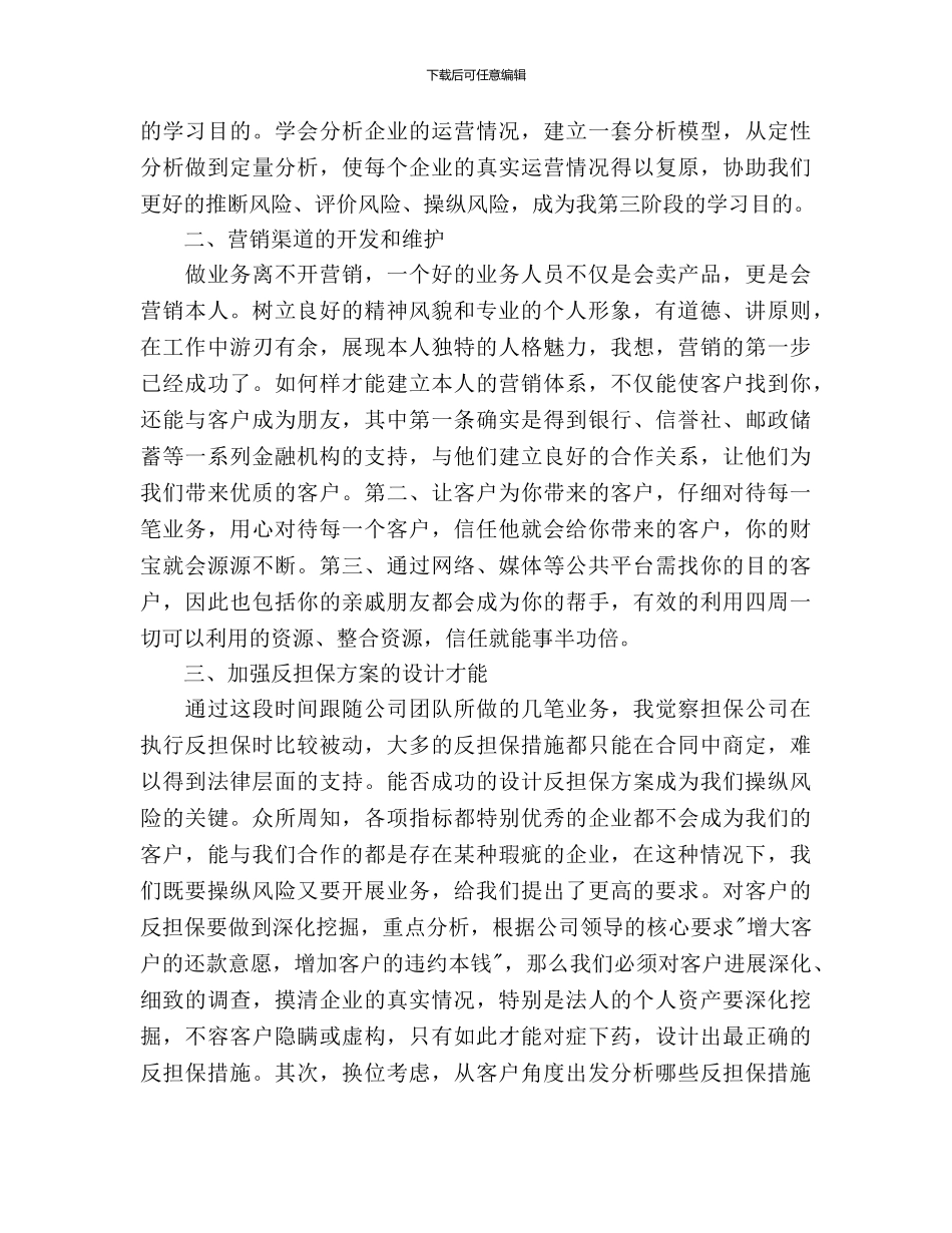 担保公司业务工作计划范文(1)_第2页