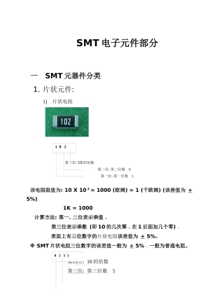 SMT贴片 SMT电子元件培训教程