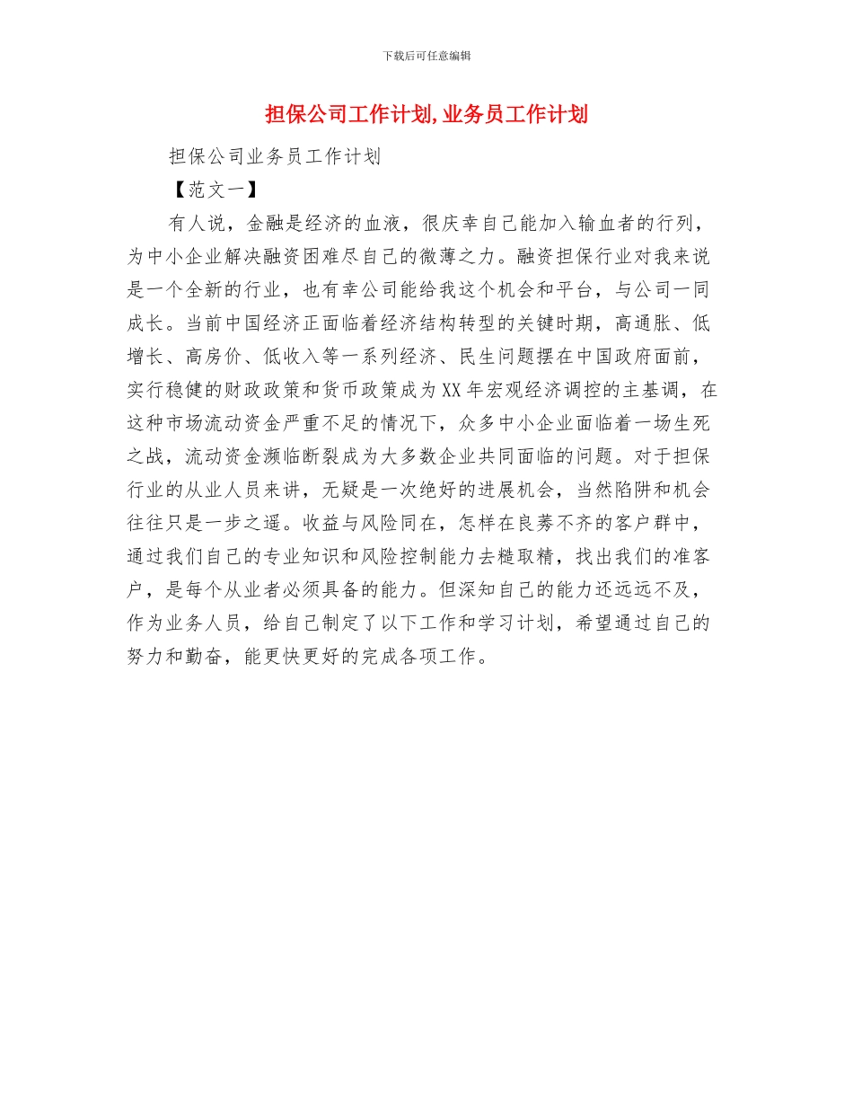 担保公司工作计划与担保公司工作计划1汇编_第2页