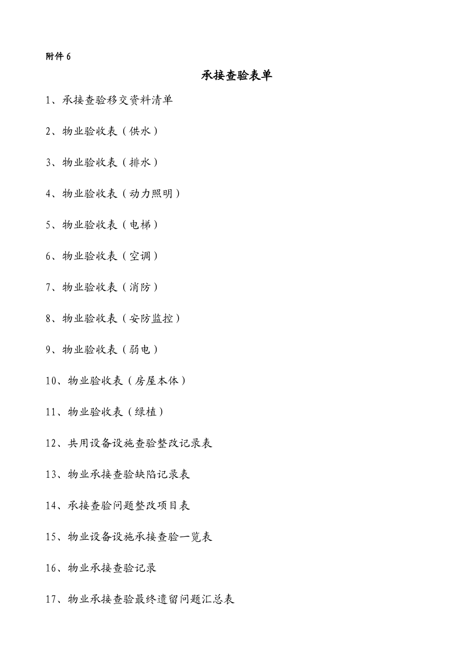 物业承接查验表格_第1页