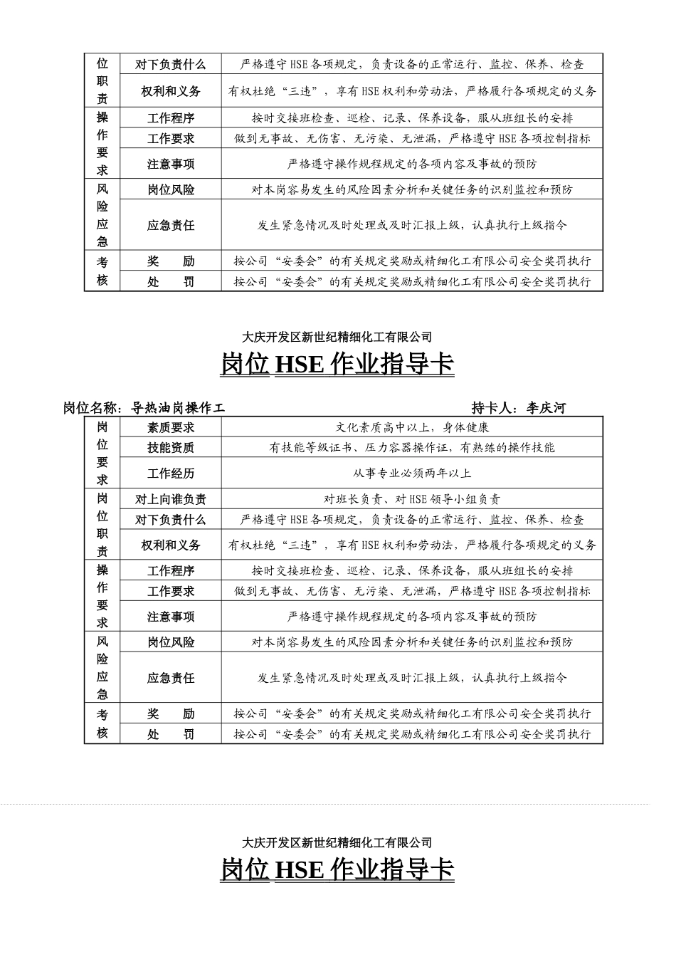 XX开发区新世纪精细化工有限公司岗位HSE作业指导卡（DCO 39）_第3页