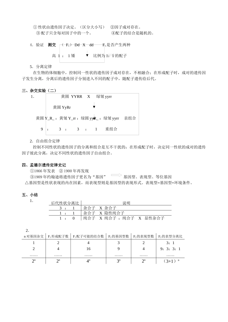 高中生物必修2教案(20节精品)_第2页