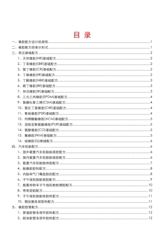 橡胶配方设计的原则与表示形式