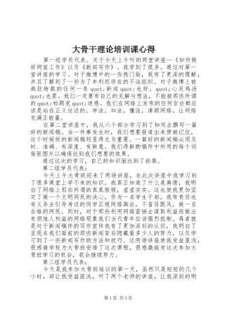 大骨干理论培训课心得