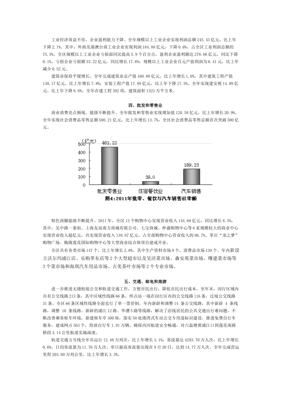 XXXX年上海市闵行区国民经济和社会发展统计公报_第3页