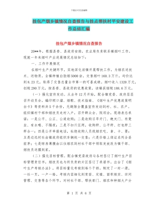 挂包产烟乡镇情况自查报告与挂点帮扶村平安建设工作总结汇编