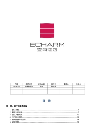 某酒店前厅部运营标准手册