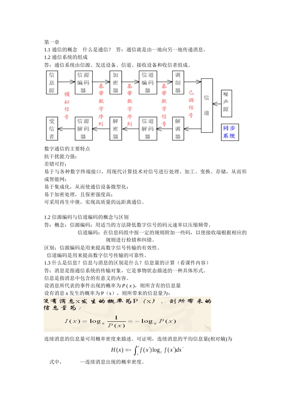 通信原理知识点_第1页