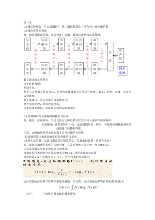 通信原理知识点
