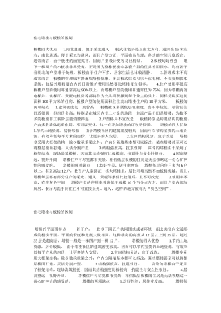 住宅塔楼与板楼的区别