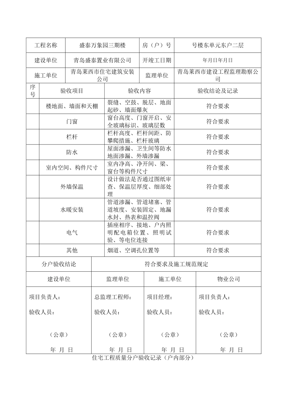 住宅工程质量分户验收记录(DOC121页)_第3页