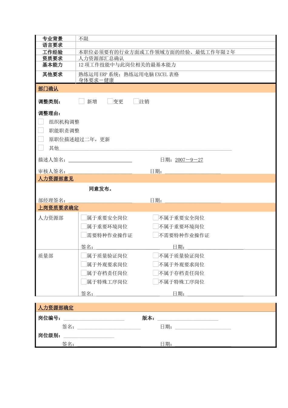 某大型电子公司物流部物料员职位说明书_第2页