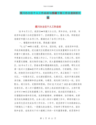 援川办主任个人工作总结与援疆干部工作自查剖析汇编
