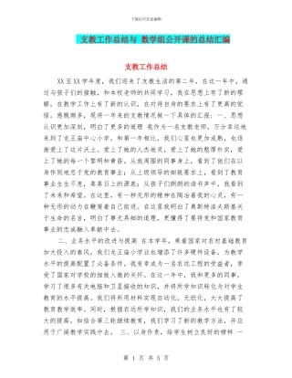 支教工作总结与