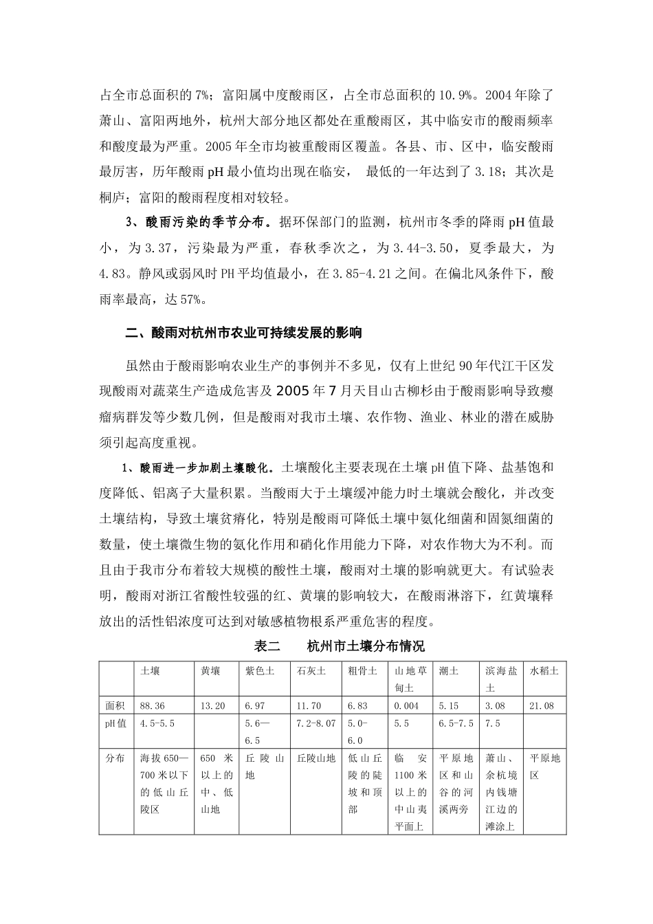 酸雨对杭州市农业可持续发展的影响及对策_第2页