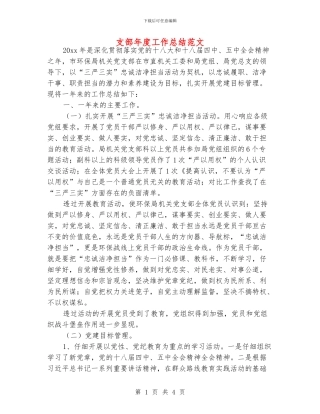 支部年度工作总结范文