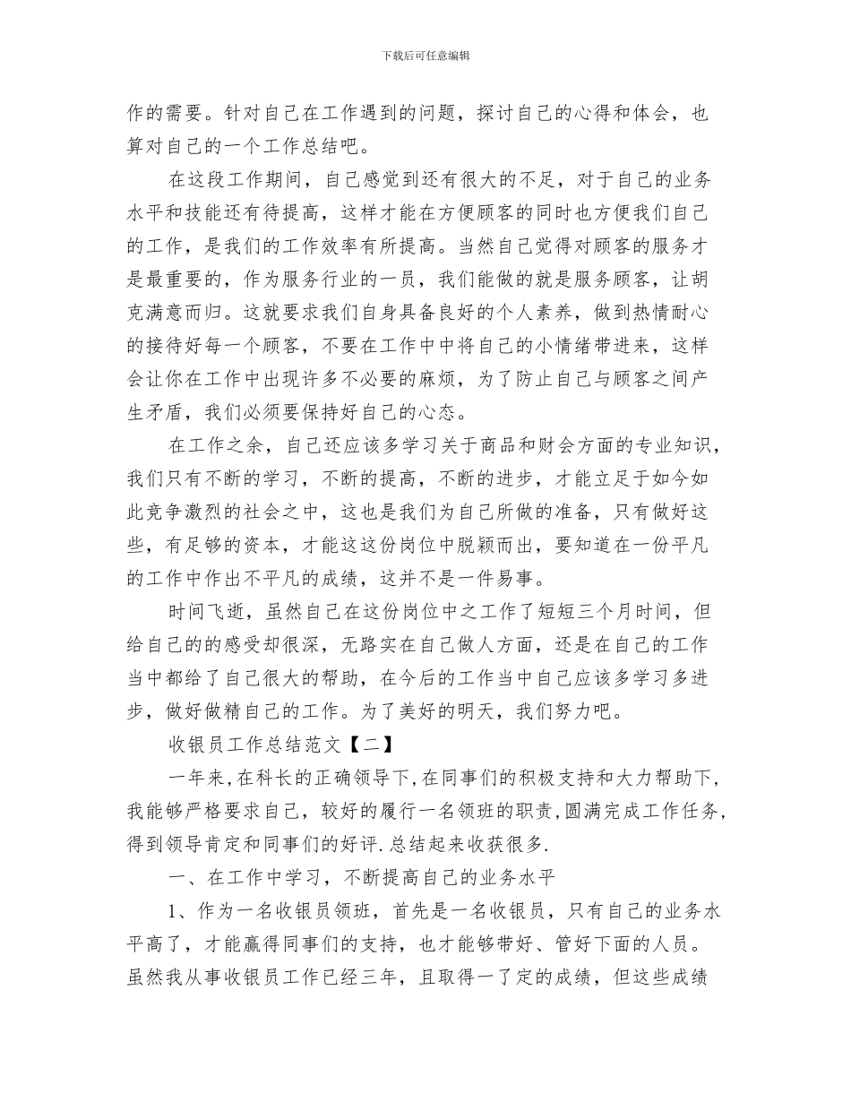 收银员工作总结_第3页