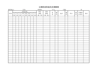 机动车交通量调查表(OD、断面和转向)