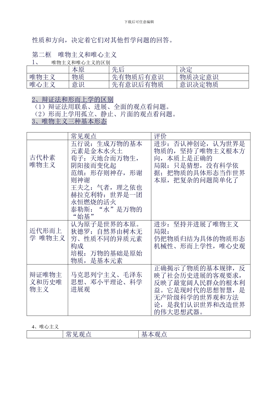 政治必修四知识清单《生活与哲学》知识点归纳(良心出品必属精品)_第3页