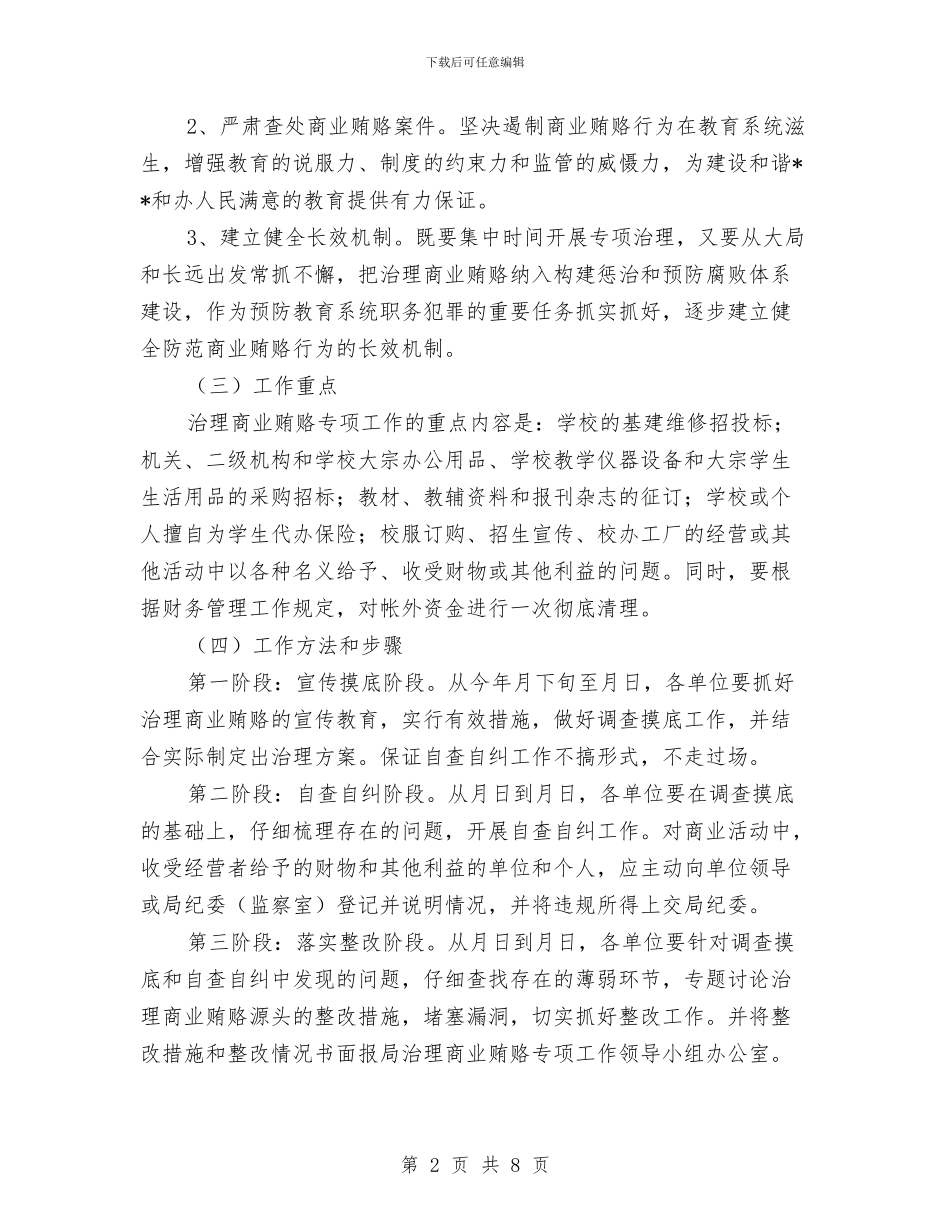 教育系统治理商业贿赂工作方法规划与教育系统督查工作意见汇编_第2页