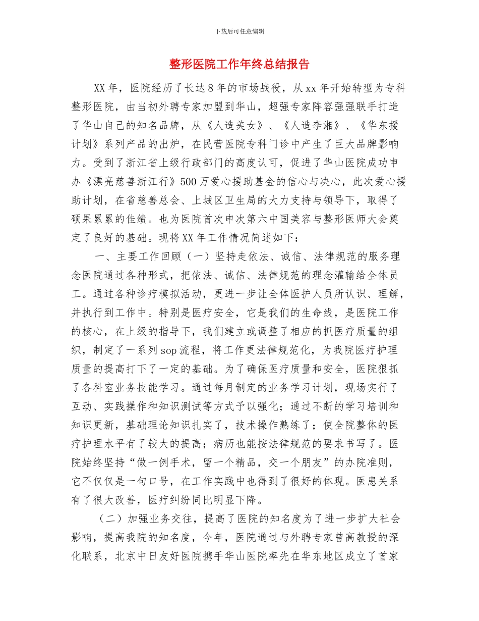 数控车工年度工作总结与整形医院工作年终总结报告汇编_第3页