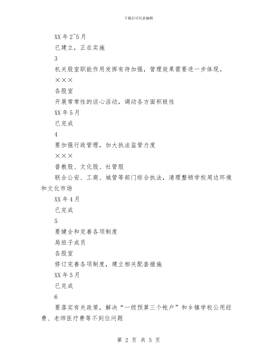 文教局先进性教育活动整改公示1与文教局先进性教育活动班子成员个人整改措施审核单汇编_第2页