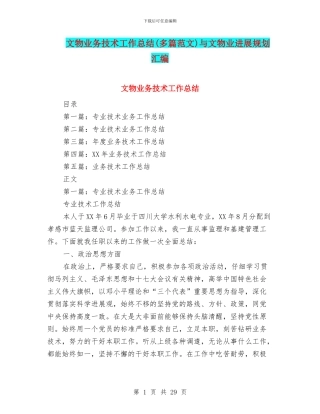 文物业务技术工作总结与文物业发展规划汇编