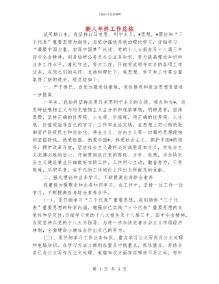 新人年终工作总结