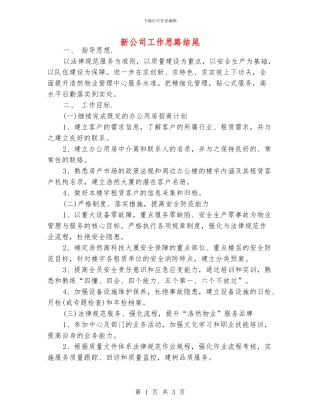 新公司工作思路结尾