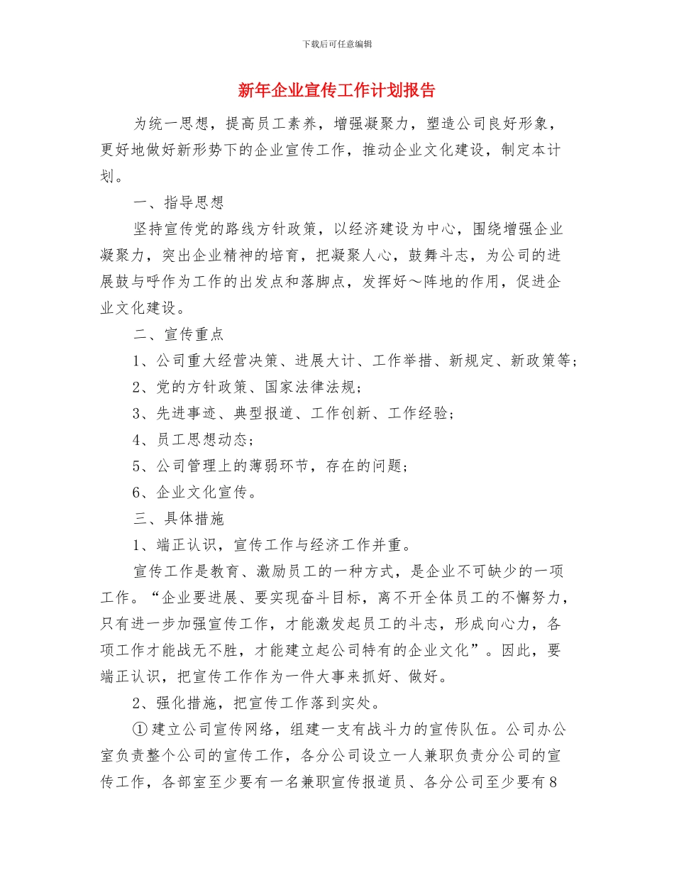 新年企业个人审计工作计划范例与新年企业宣传工作计划报告汇编_第3页