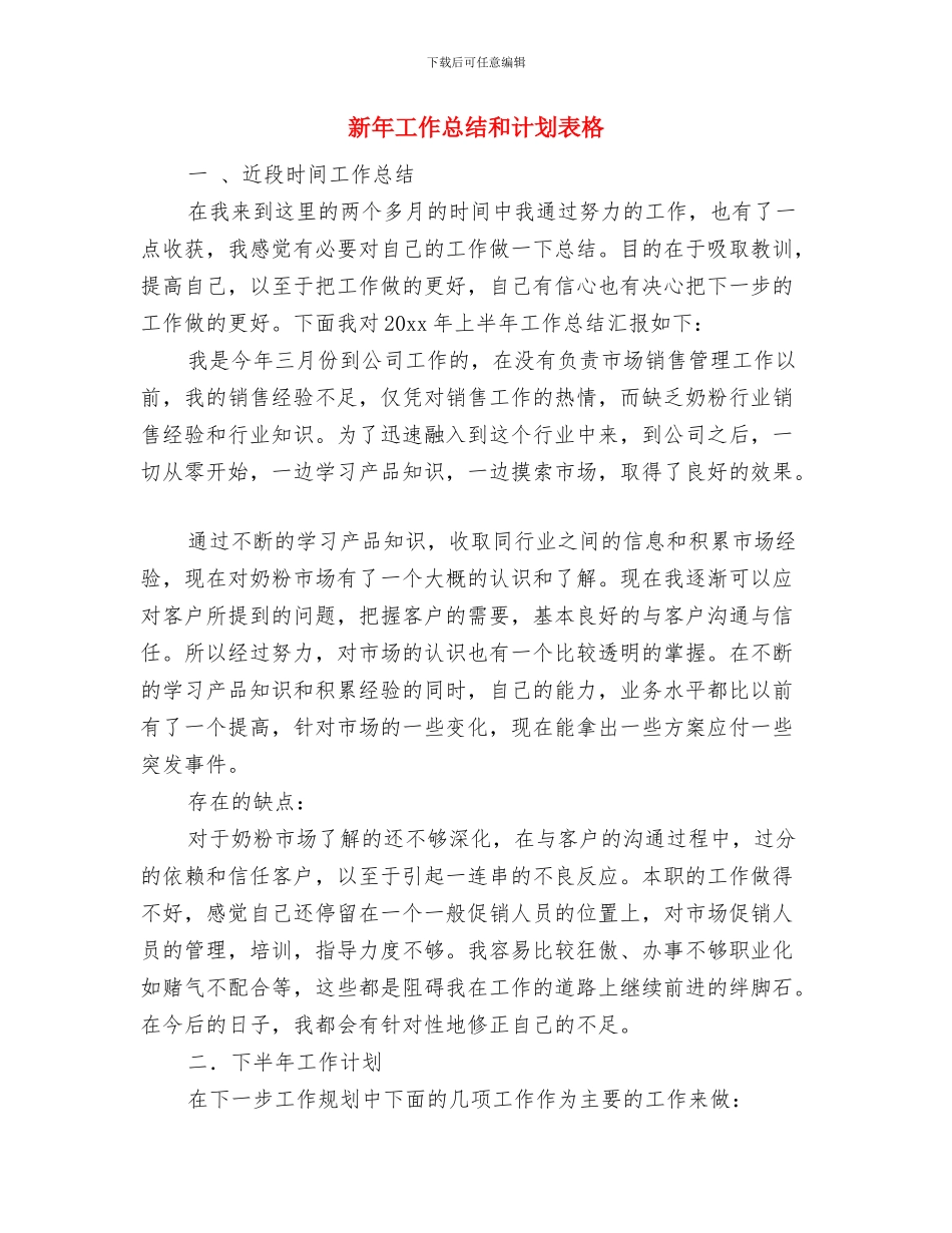 新年工作思路范文与新年工作总结和计划表格汇编_第3页