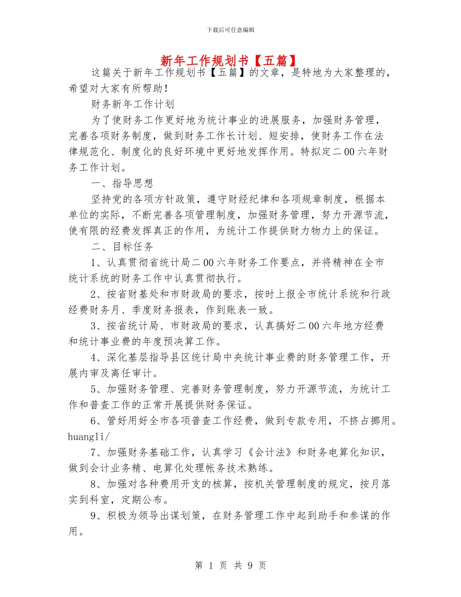 新年工作规划书_第1页