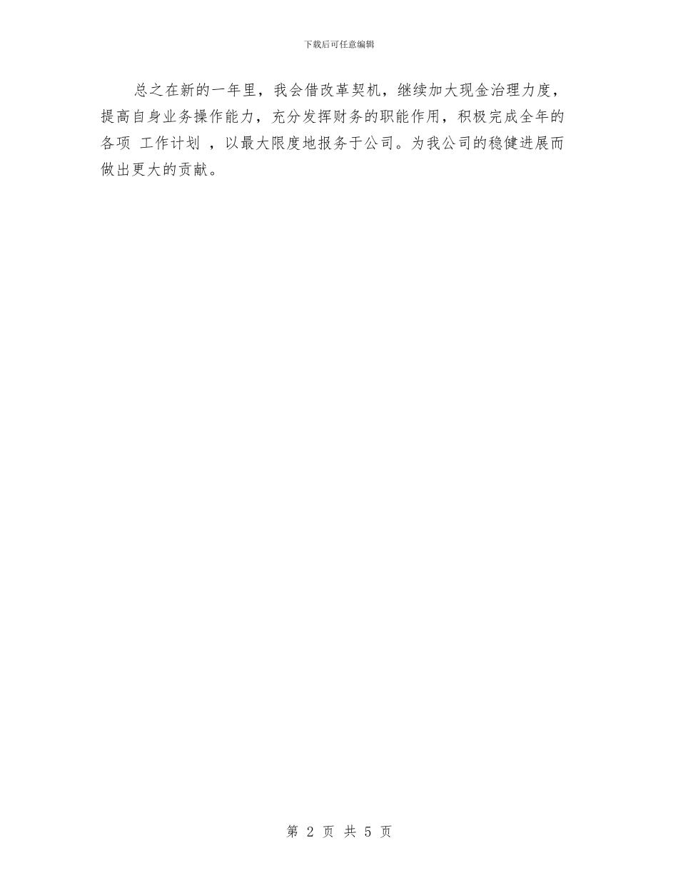 新年财务工作计划范文与新提拔副局长试用期个人工作总结汇编_第2页