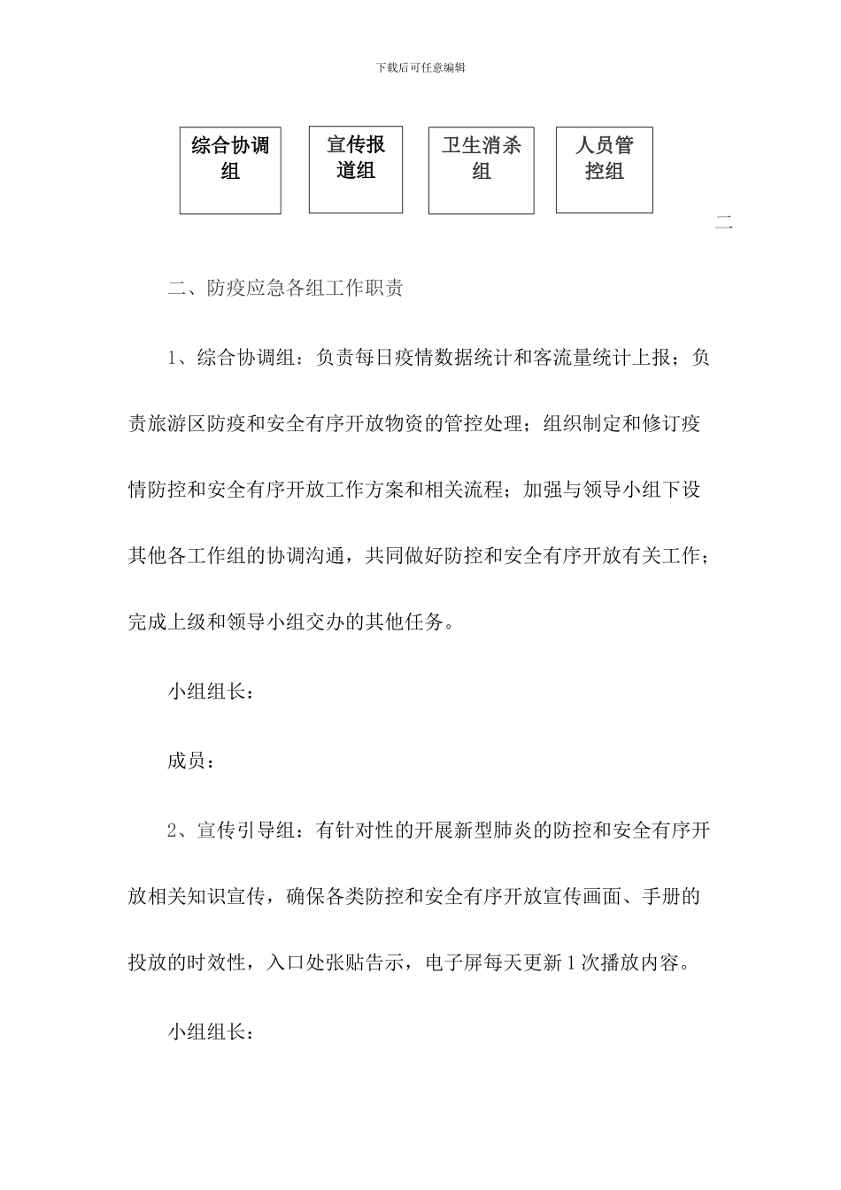 旅游景区疫情防控应急预案及安全有序开放工作方案_第2页