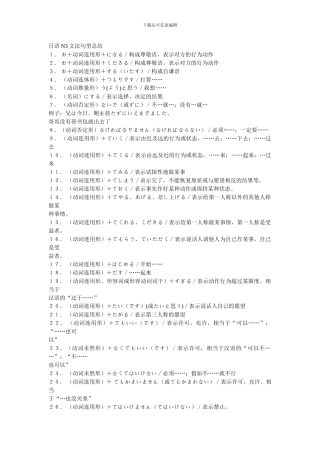 日语N3文法句型总结