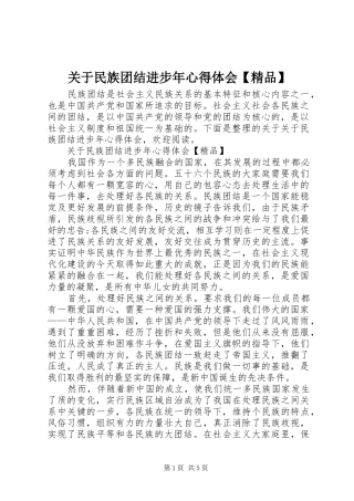 关于民族团结进步年心得体会【精品】