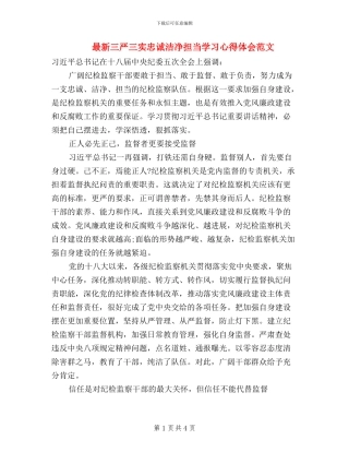 最新三严三实忠诚干净担当学习心得体会范文