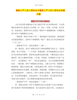 最新三严三实心得体会与最新三严三实心得体会两篇汇编