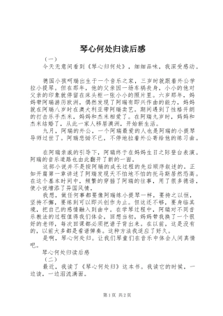 琴心何处归读后感