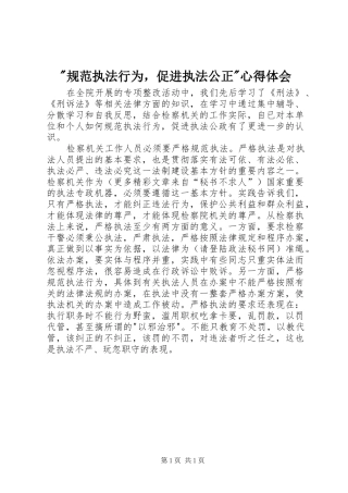 -规范执法行为，促进执法公正-心得体会