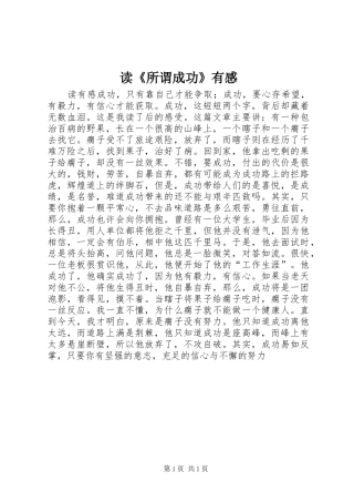 读《所谓成功》有感