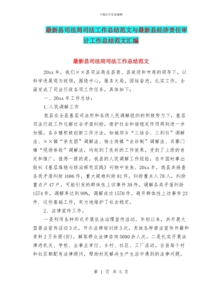 最新县司法局司法工作总结范文与最新县经济责任审计工作总结范文汇编