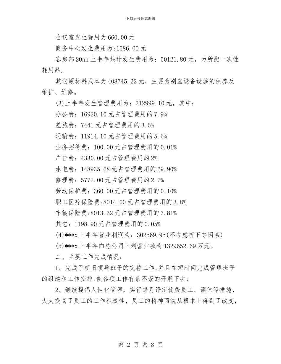 最新宾馆半年工作总结范文2024版参考与最新导游个人工作总结汇编_第2页